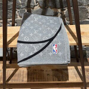 Louis Vuitton x NBA Wool Cashmere Grey Black Basketball Court Blanket